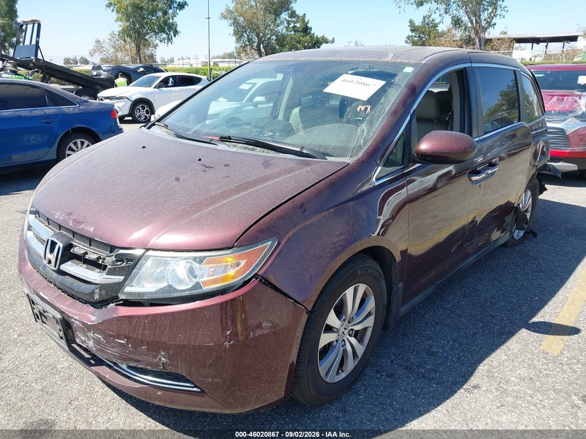 Vin: 5fnrl5h60eb009116, lot: 46520258, honda odyssey ex-l 20142