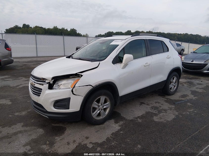 Vin: kl7cjrsb5fb254584, lot: 46520711, chevrolet trax lt 20152
