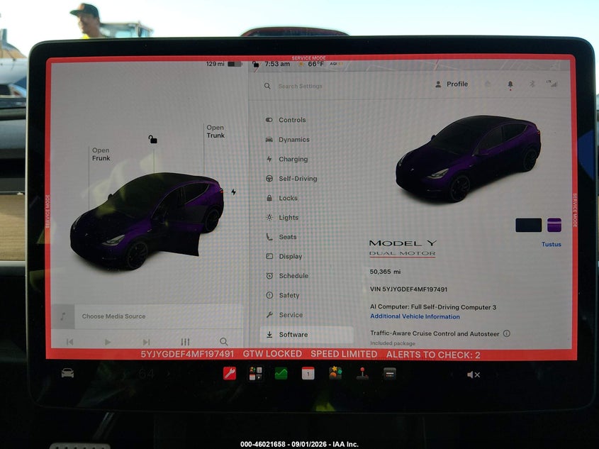 TESLA MODEL Y 2021 VIN 5YJYGDEF4MF197491