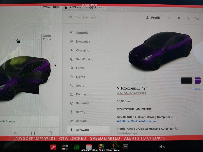 TESLA MODEL Y 2021 VIN 5YJYGDEF4MF197491