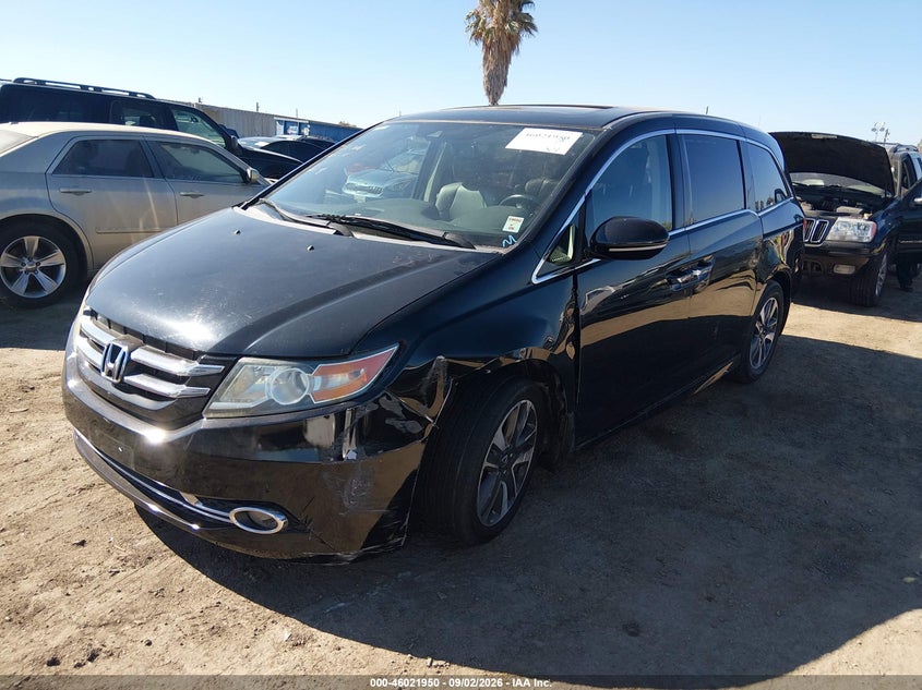 Vin: 5fnrl5h9xfb100776, lot: 46521341, honda odyssey touring/touring elite 20152