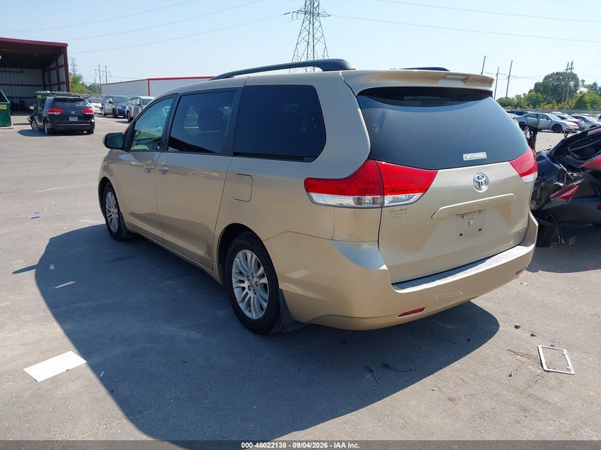 Vin: 5tdyk3dc3bs065329, lot: 46521529, toyota sienna xle v6 20113