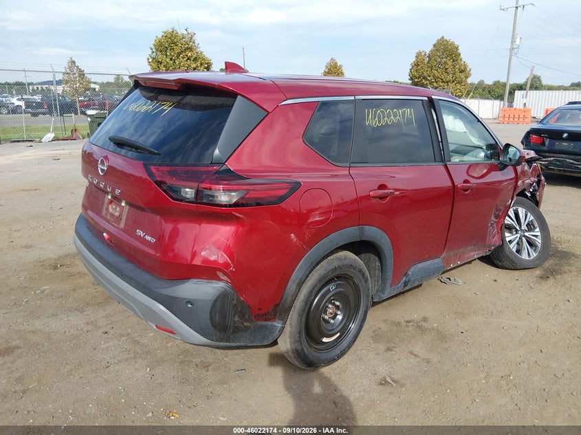 Vin: 5n1bt3bb3pc944153, lot: 46521564, nissan rogue sv intelligent awd 20234