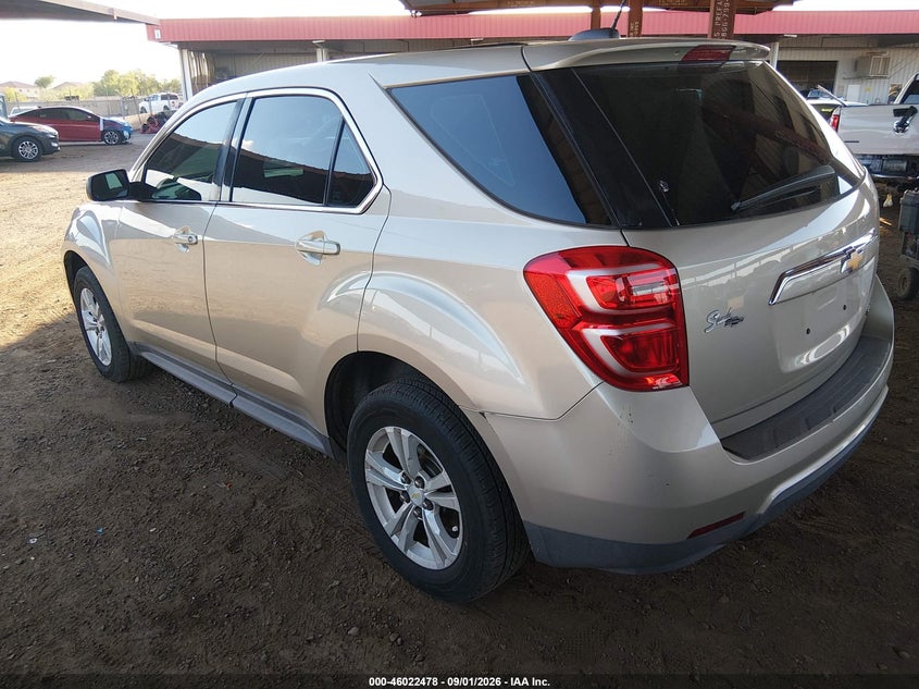 Vin: 2gnalbek0g1140962, lot: 46521869, chevrolet equinox ls 20163
