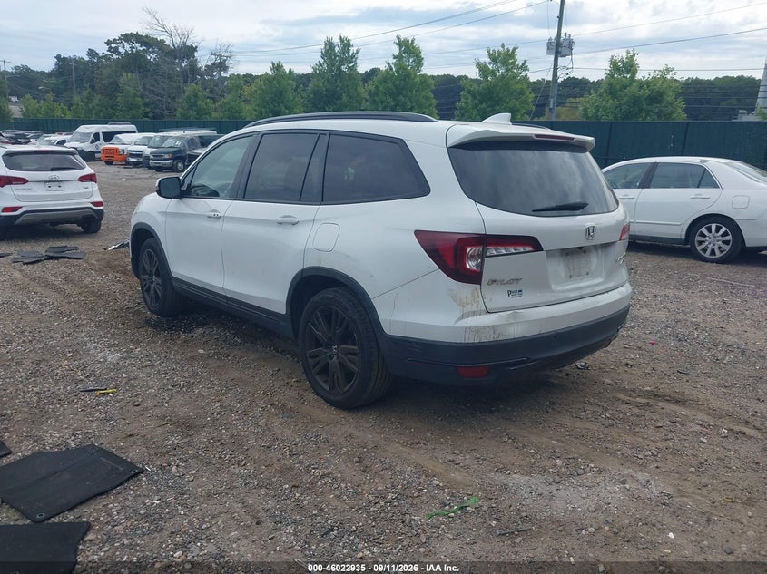 Vin: 5fnyf6h77mb011929, lot: 46522326, honda pilot awd black edition 20213