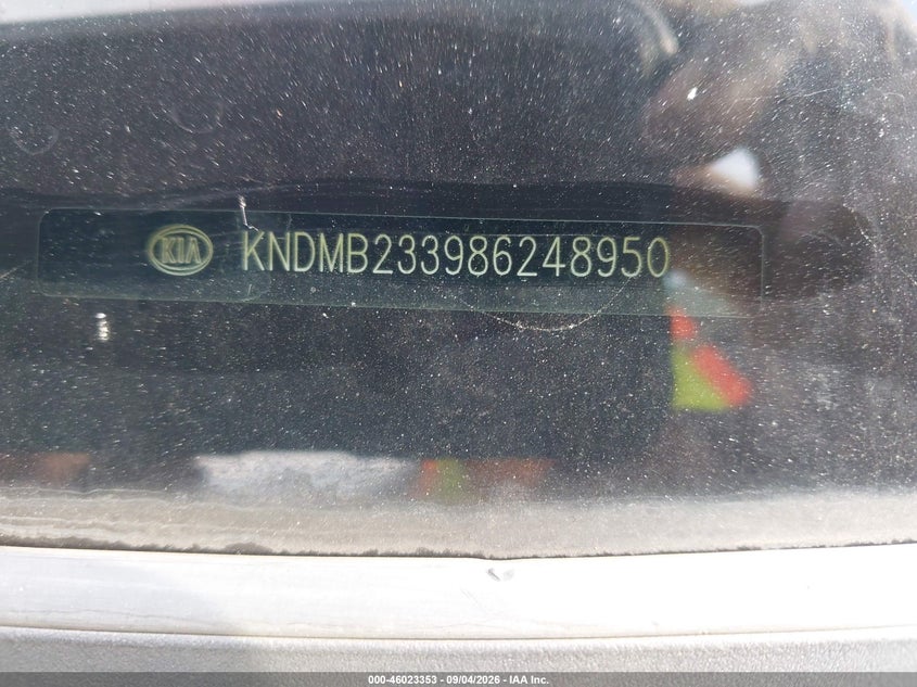 KIA SEDONA 2008 VIN KNDMB233986248950