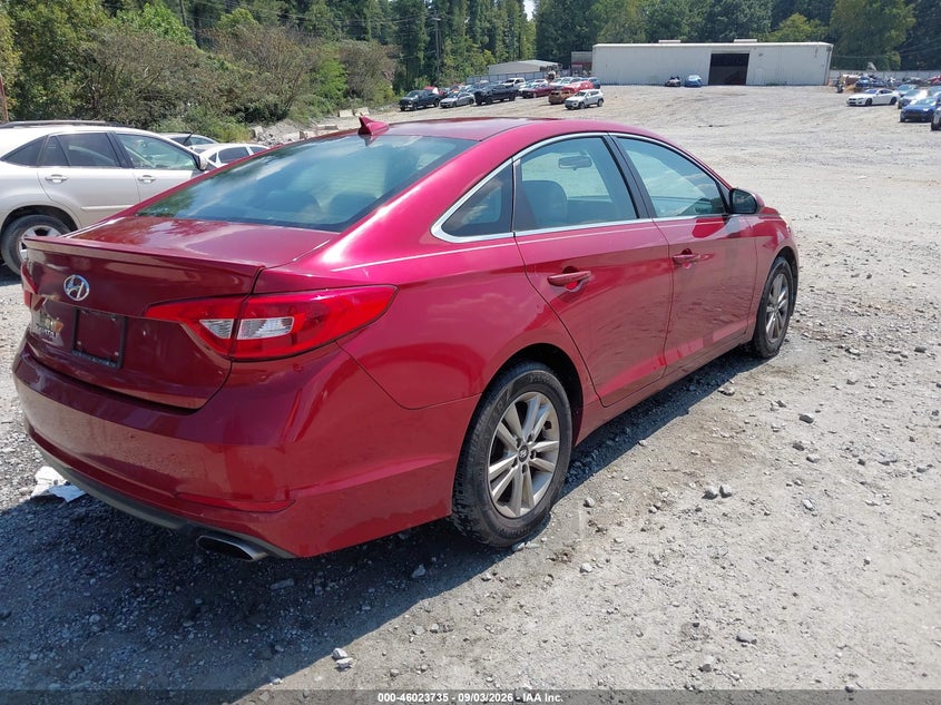 Vin: 5npe24af7fh167199, lot: 46523126, hyundai sonata se 20154