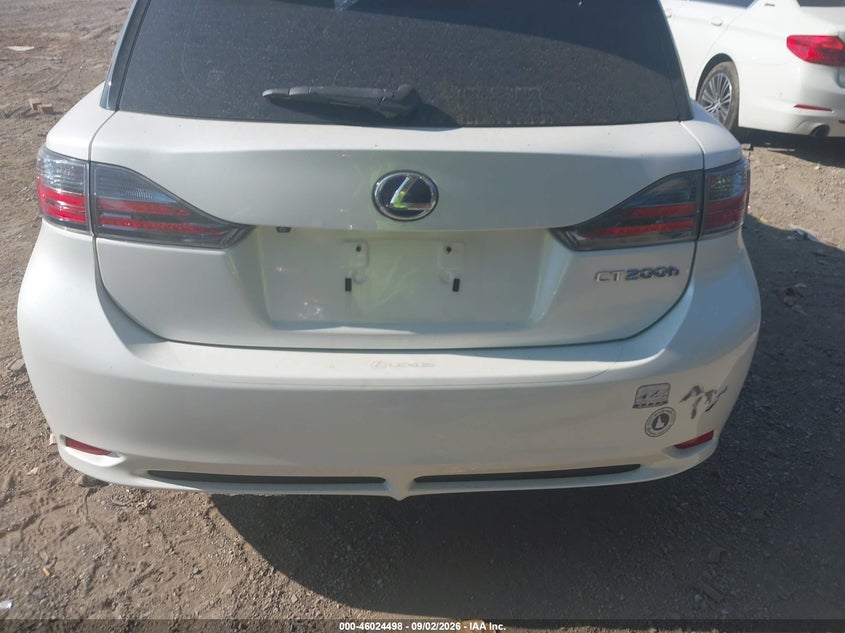 LEXUS CT 200H 2012 VIN JTHKD5BH1C2105599