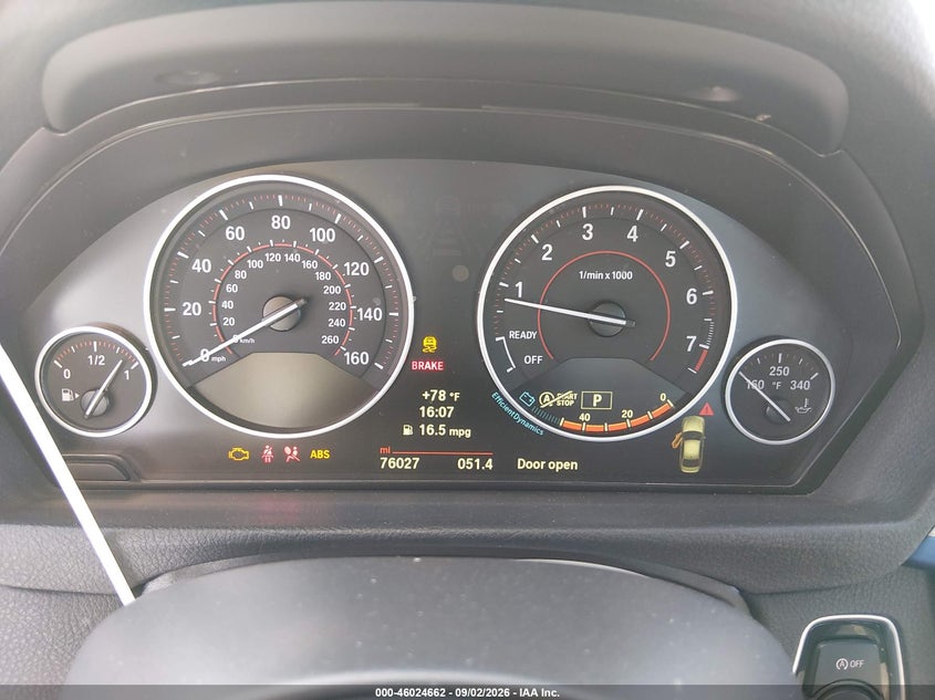 2014 BMW 3ER SEDAN 3.0L I-6 DI, DOHC, VVT, TURBO, PREMIUM , 300HP