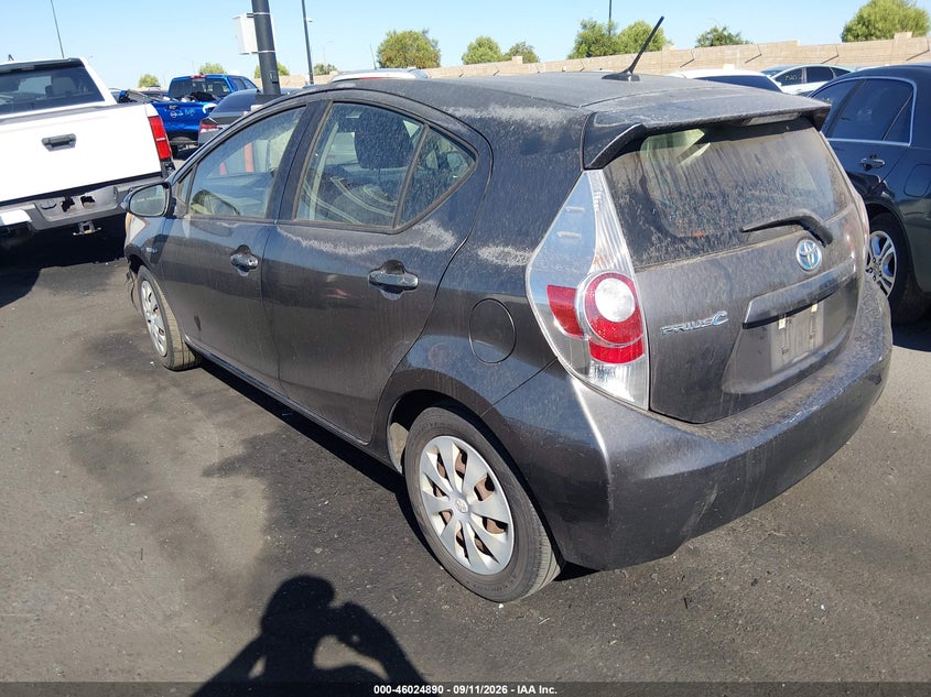 Vin: jtdkdtb34c1517287, lot: 46524281, toyota prius c three 20123