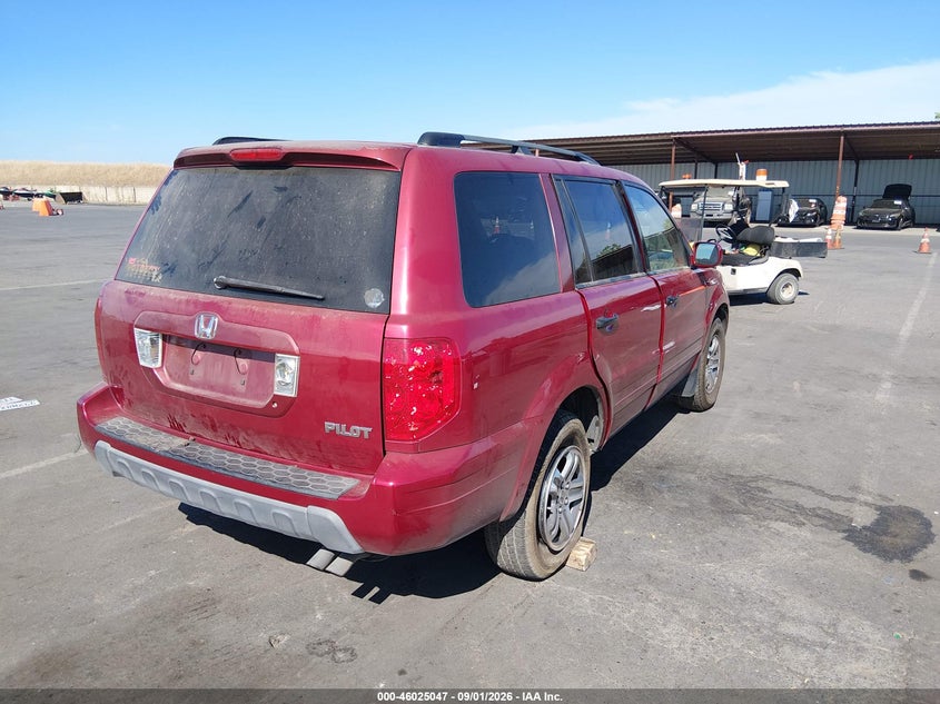 HONDA PILOT 2005 VIN 2HKYF18525H515132