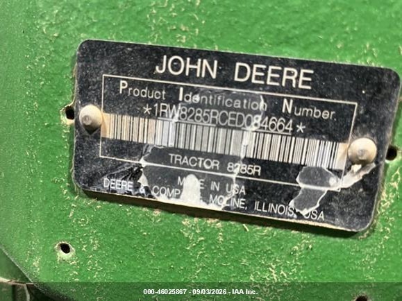 2014 JOHN DEERE 8285R TRACTOR  **SITE SALE** auction photo 8