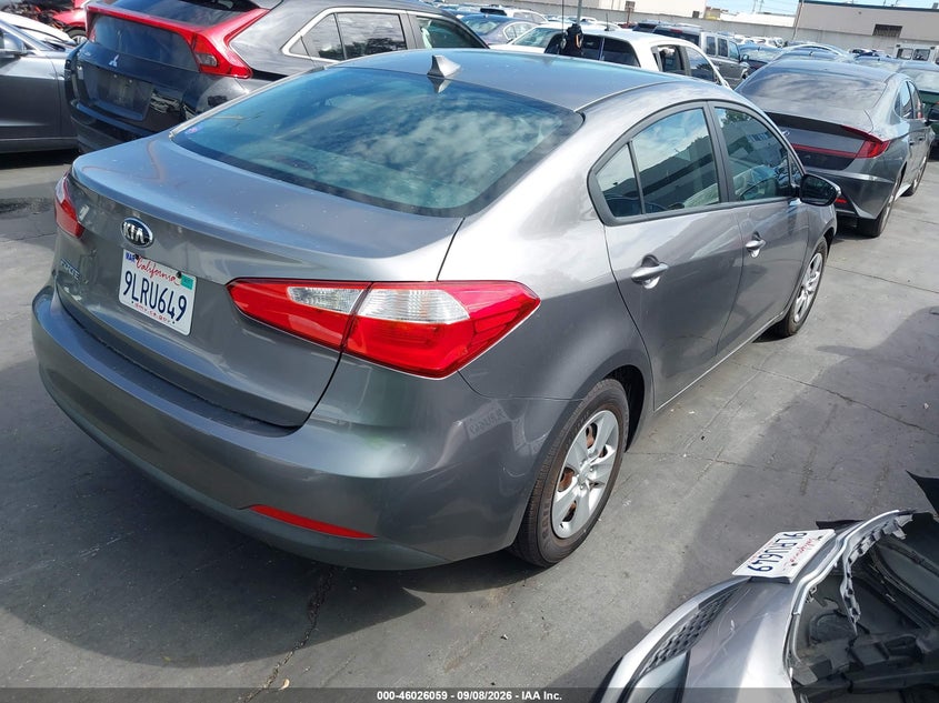 Vin: knafx4a60g5549160, lot: 46525450, kia forte lx 20164