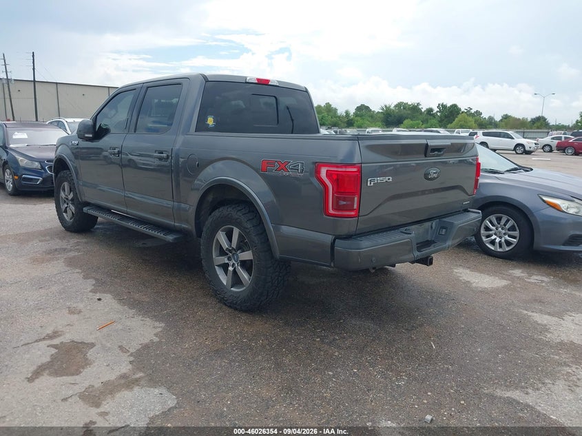 Vin: 1ftew1ef7fkd09355, lot: 46525745, ford f-150 lariat 20153