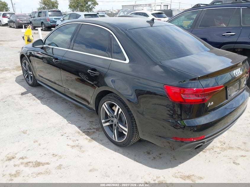 2017 AUDI A4 SEDAN 2.0L I-4 DI, DOHC, VVT, TURBO, PREMIUM , 252HP