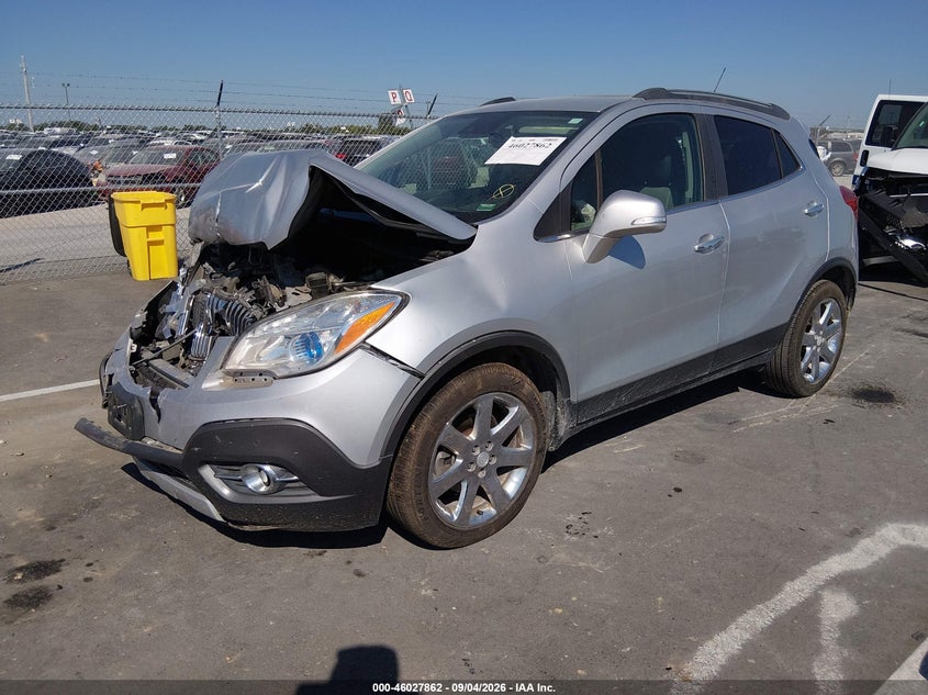 Vin: kl4cjdsb5eb500094, lot: 46527281, buick encore premium 20142