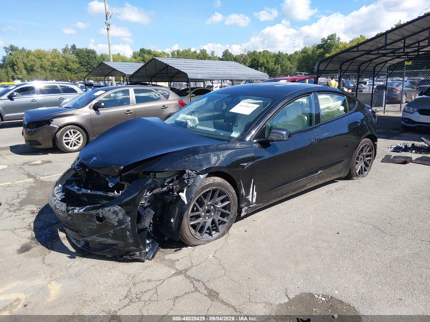 Vin: 5yj3e1ea1sf073257, lot: 46527848, tesla model 3 long range rear-wheel drive/standard rear-wheel drive 20252
