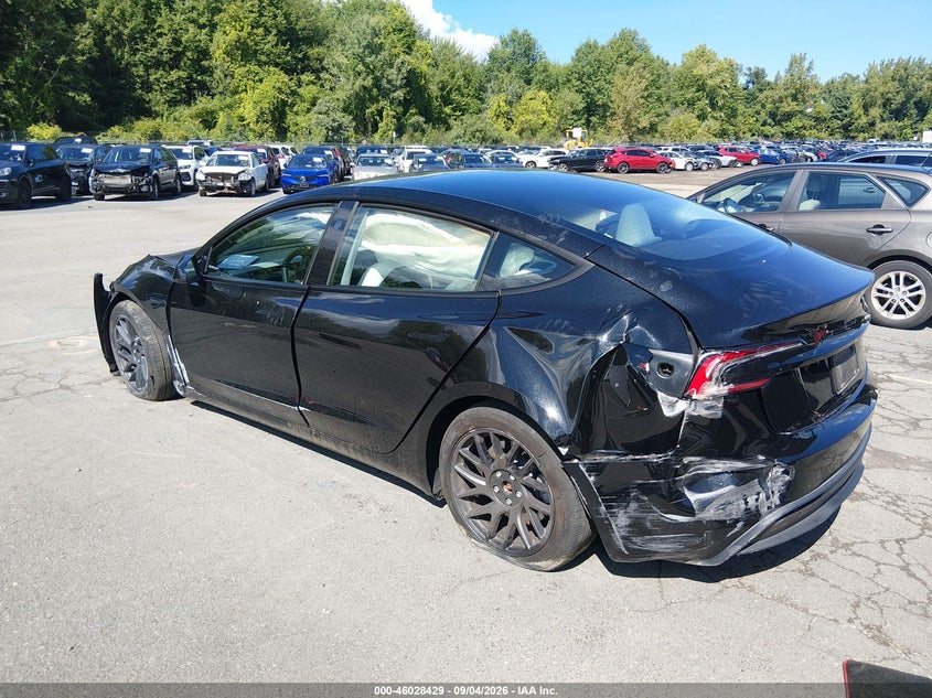 Vin: 5yj3e1ea1sf073257, lot: 46527848, tesla model 3 long range rear-wheel drive/standard rear-wheel drive 20253