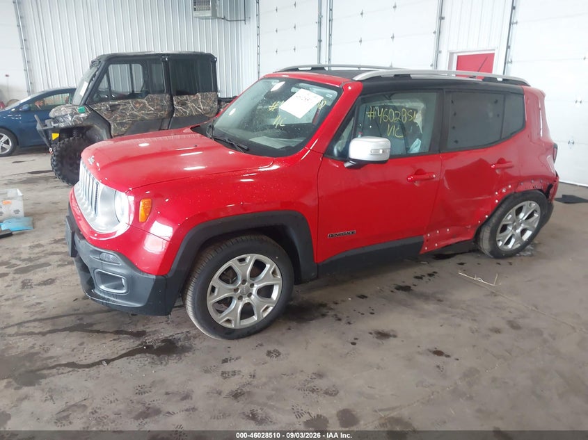 Vin: zaccjbdt7fpc37789, lot: 46527929, jeep renegade limited 20152