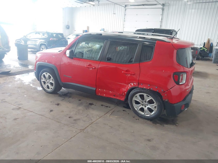 Vin: zaccjbdt7fpc37789, lot: 46527929, jeep renegade limited 20153
