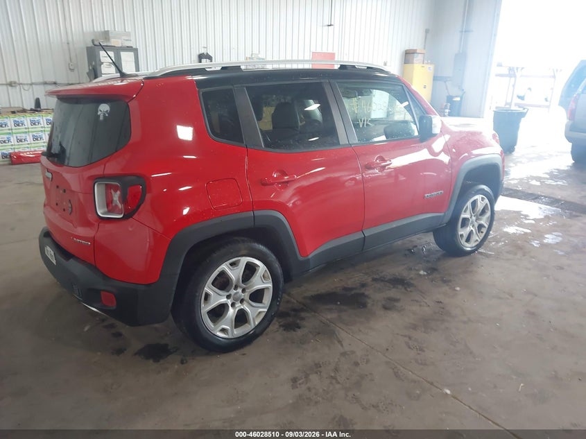 Vin: zaccjbdt7fpc37789, lot: 46527929, jeep renegade limited 20154