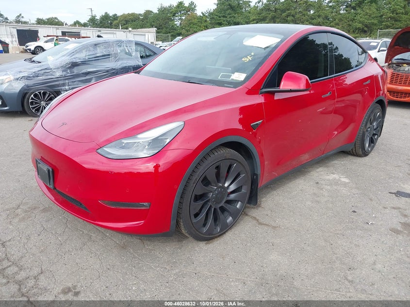 Vin: 7saygdef2nf391117, lot: 46528051, tesla model y performance dual motor all-wheel drive 20222