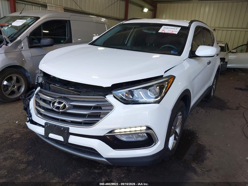 2017 Hyundai Santa Fe, Удар спереди, IAAI, VIN 5NMZU3LB9HH026280 — фото 2