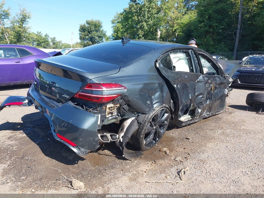 Vin: kmtg34ta8pu108081, lot: 46529355, genesis g70 2.0t awd 20234