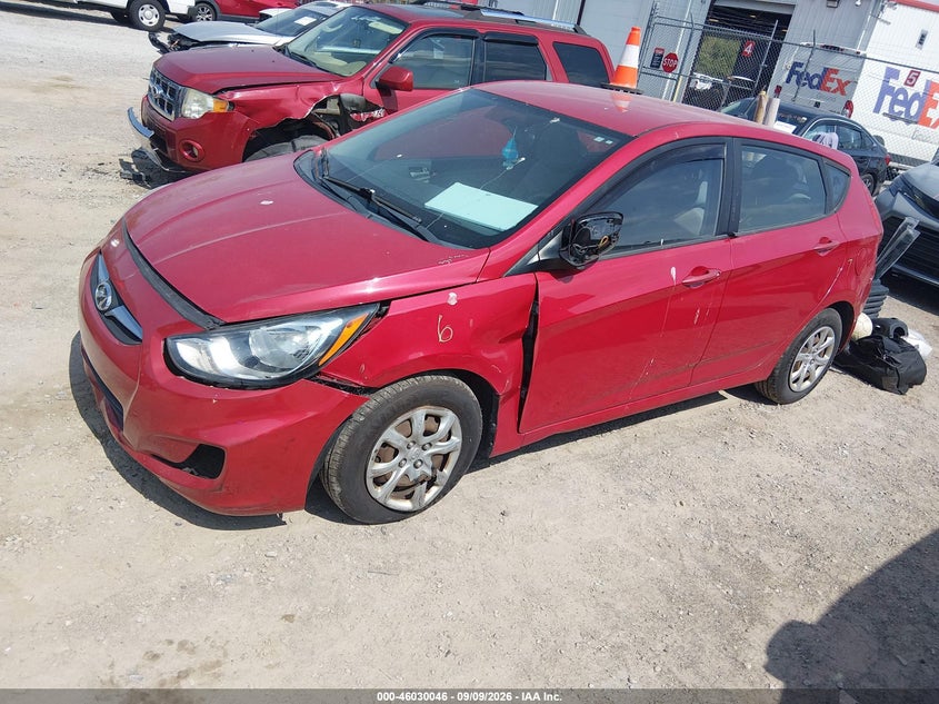 Vin: kmhct5ae9cu036287, lot: 46529464, hyundai accent gs 20122