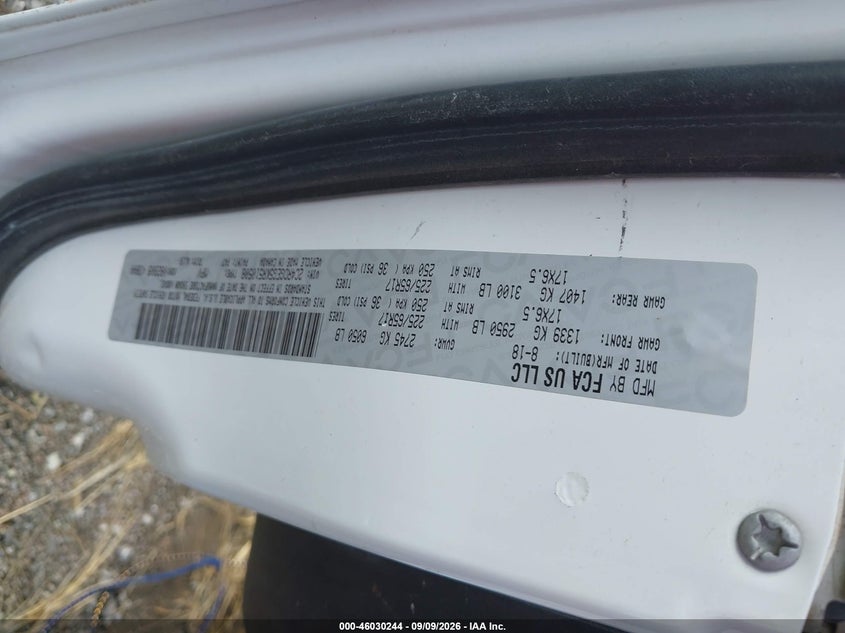 DODGE GRAND CARAVAN 2019 VIN 2C4RDGEG5KR510508