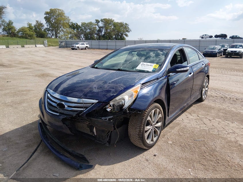 2014 Hyundai Sonata, Front & Rear, IAAI, VIN 5NPEC4AC1EH851523 — photo 2