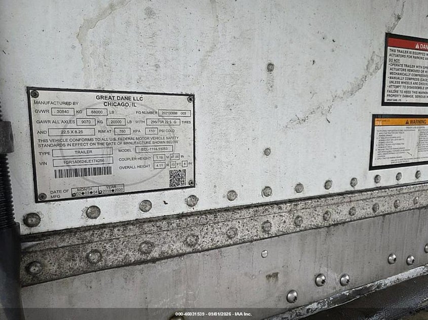 2020 GREAT DANE TRAILERS REEFER auction photo 8