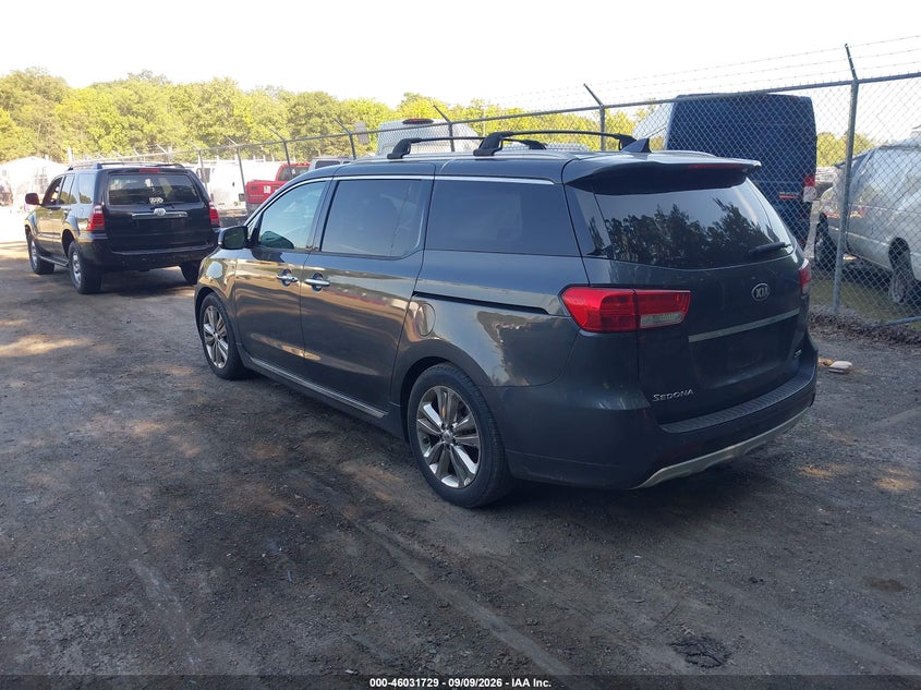 Vin: kndme5c11g6155796, lot: 46531148, kia sedona sx luxury 20163