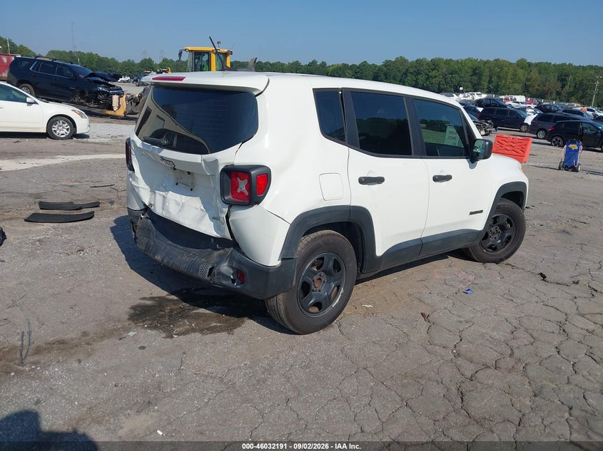 Vin: zaccjaab7hpe69866, lot: 46531610, jeep renegade sport fwd 20174