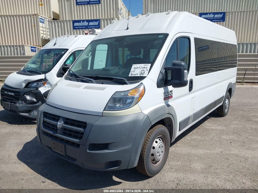 Vin: 3c7wrvpg8je156279, lot: 46531903, ram promaster 2500 window van high roof 159 wb 20182