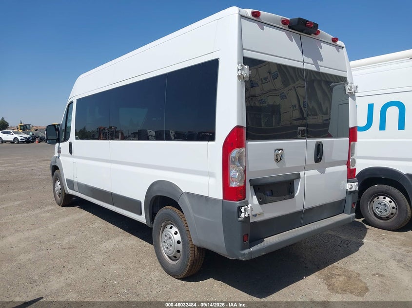 Vin: 3c7wrvpg8je156279, lot: 46531903, ram promaster 2500 window van high roof 159 wb 20183