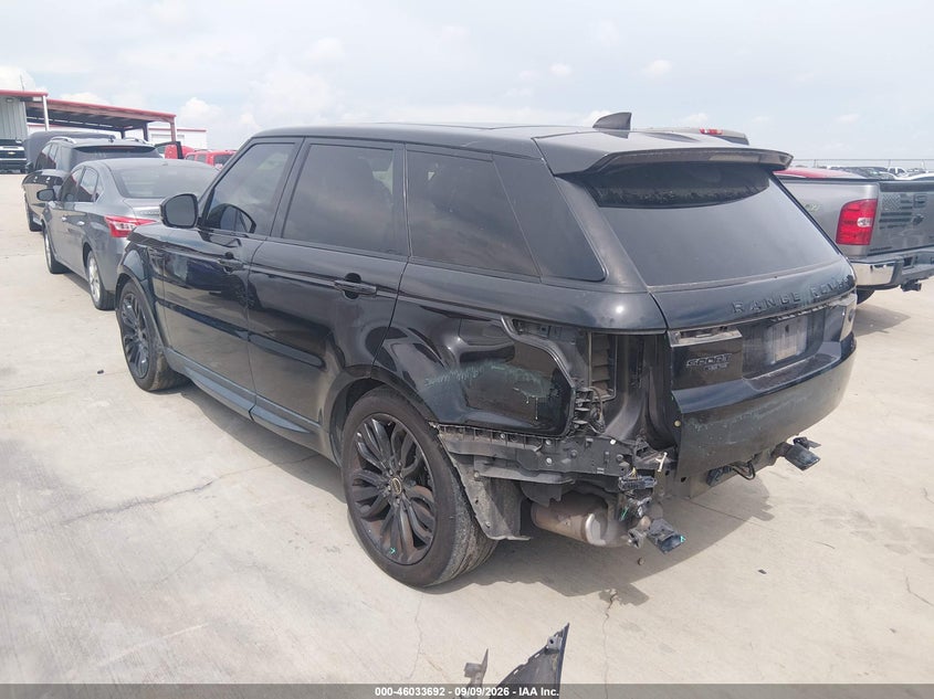 Vin: salwr2fk9ha689796, lot: 46533111, land rover range rover sport 3.0l v6 turbocharged diesel hse td6 20173