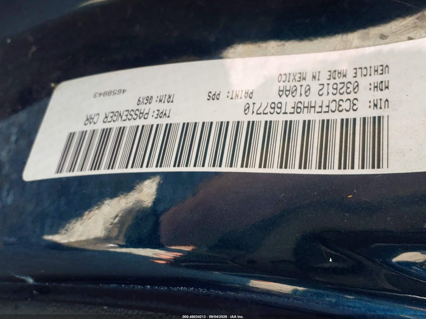 FIAT 500 2015 VIN 3C3CFFHH9FT667710