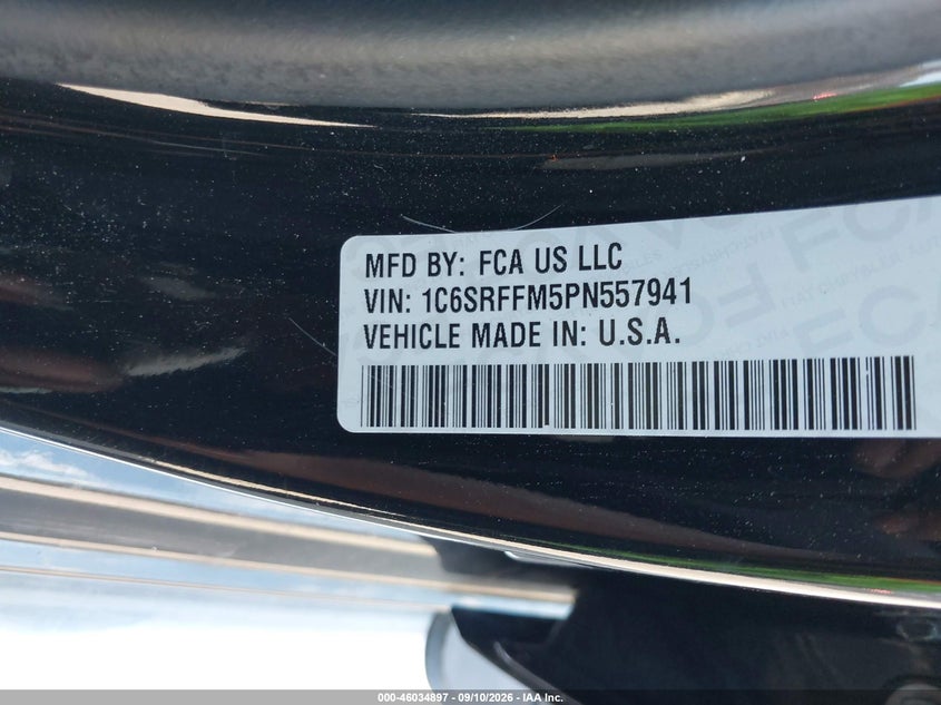RAM 1500 2023 VIN 1C6SRFFM5PN557941
