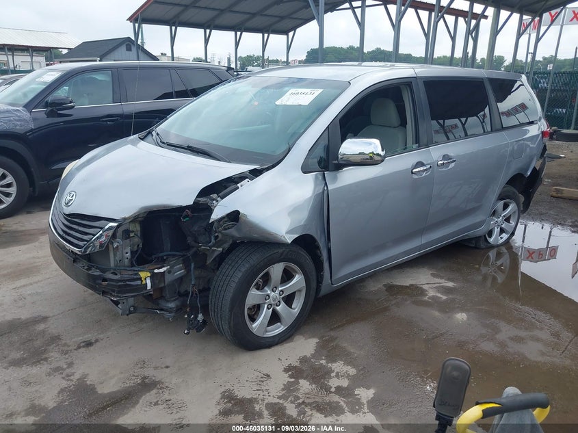 2012 Toyota Sienna, Front & Rear, IAAI, VIN 5TDZK3DC9CS195475 — photo 2
