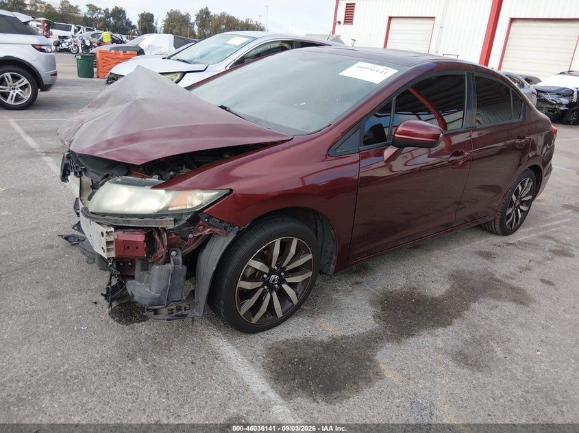 Vin: 19xfb2f96fe243186, lot: 46535560, honda civic ex-l 20152
