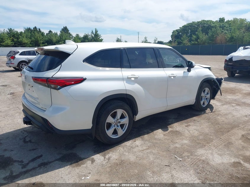 Vin: 5tdbzrbh5ms536337, lot: 46536116, toyota highlander le 20214