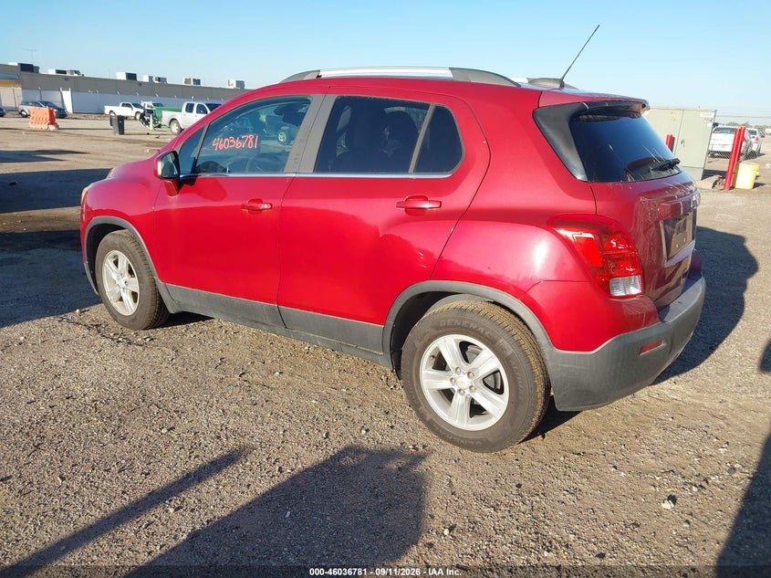 Vin: kl7cjlsb2fb226268, lot: 46536200, chevrolet trax lt 20153