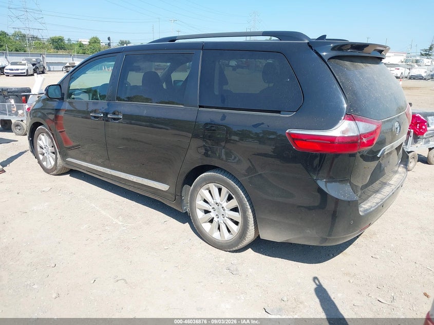 Vin: 5tdyk3dc2gs751451, lot: 46536295, toyota sienna limited premium 7 passenger 20163