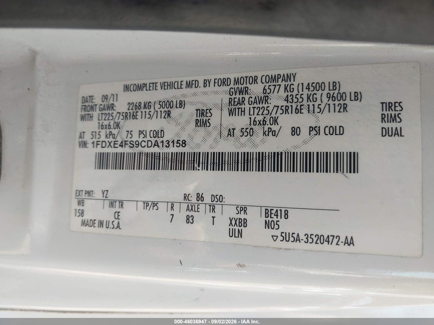 2012 FORD E-450 CUTAWAY auction photo 8