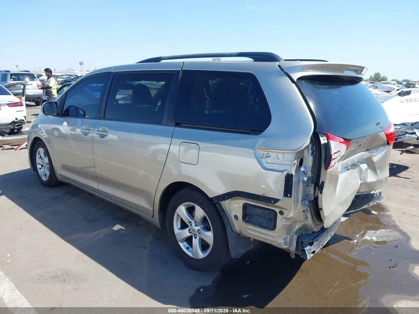 Vin: 5tdkk3dc3fs606486, lot: 46536367, toyota sienna le 8 passenger 20153