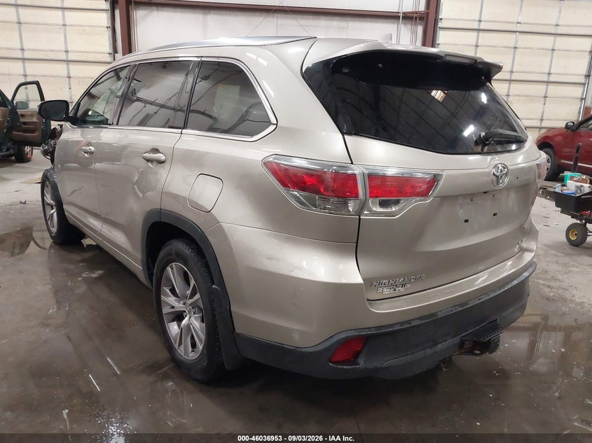 Vin: 5tdjkrfh3fs148813, lot: 46536372, toyota highlander xle v6 20153