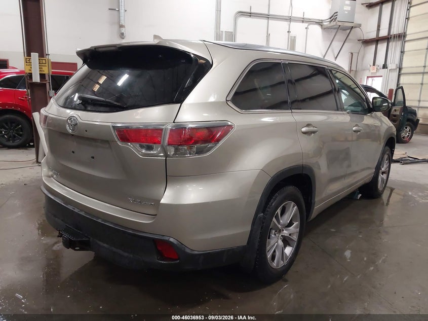 Vin: 5tdjkrfh3fs148813, lot: 46536372, toyota highlander xle v6 20154