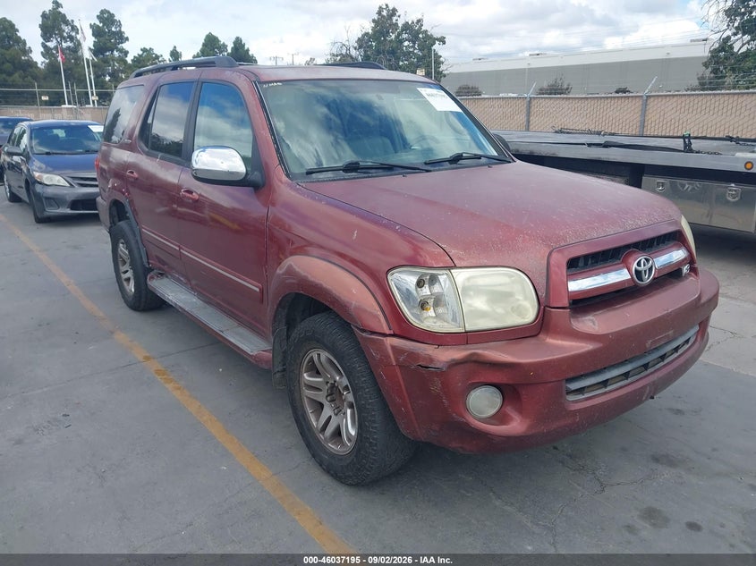 2007 Toyota Sequoia Limited V8, Износ, IAAI, VIN 5TDZT38A87S288886