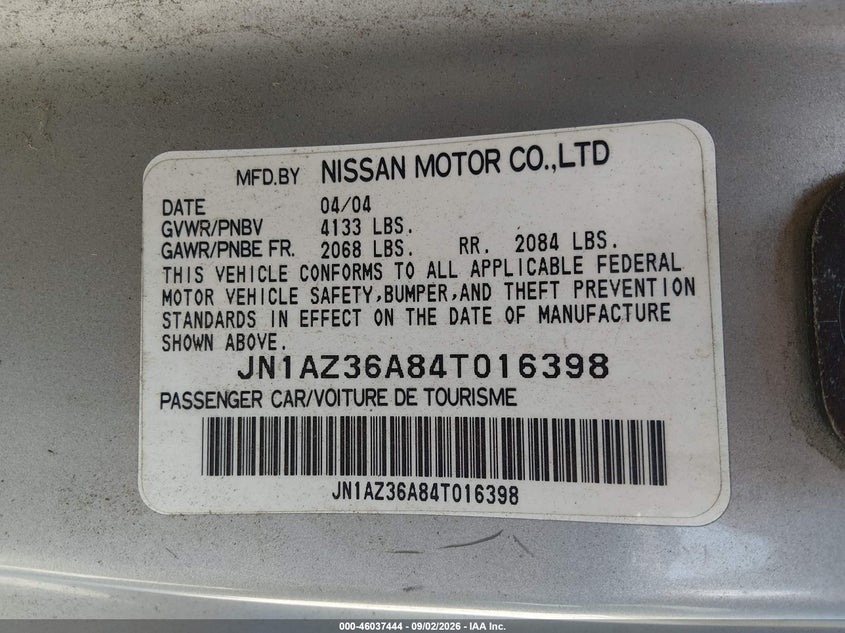 2004 NISSAN 350Z auction photo 8
